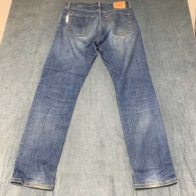 VTG Levi's 521 Jeans Mens 36x34 Blue Denim Trendy Medium Wash Relaxed Fit Faded