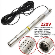 Image of Water Pump Deep Well 180ft 8GPM IP68 220V 370W 50mm Submersible Bore 0.5 HP