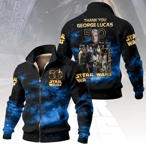 Star Wars 50th Anniversary Thick Knit Fleece Jacket Fast Ship video thumbnail