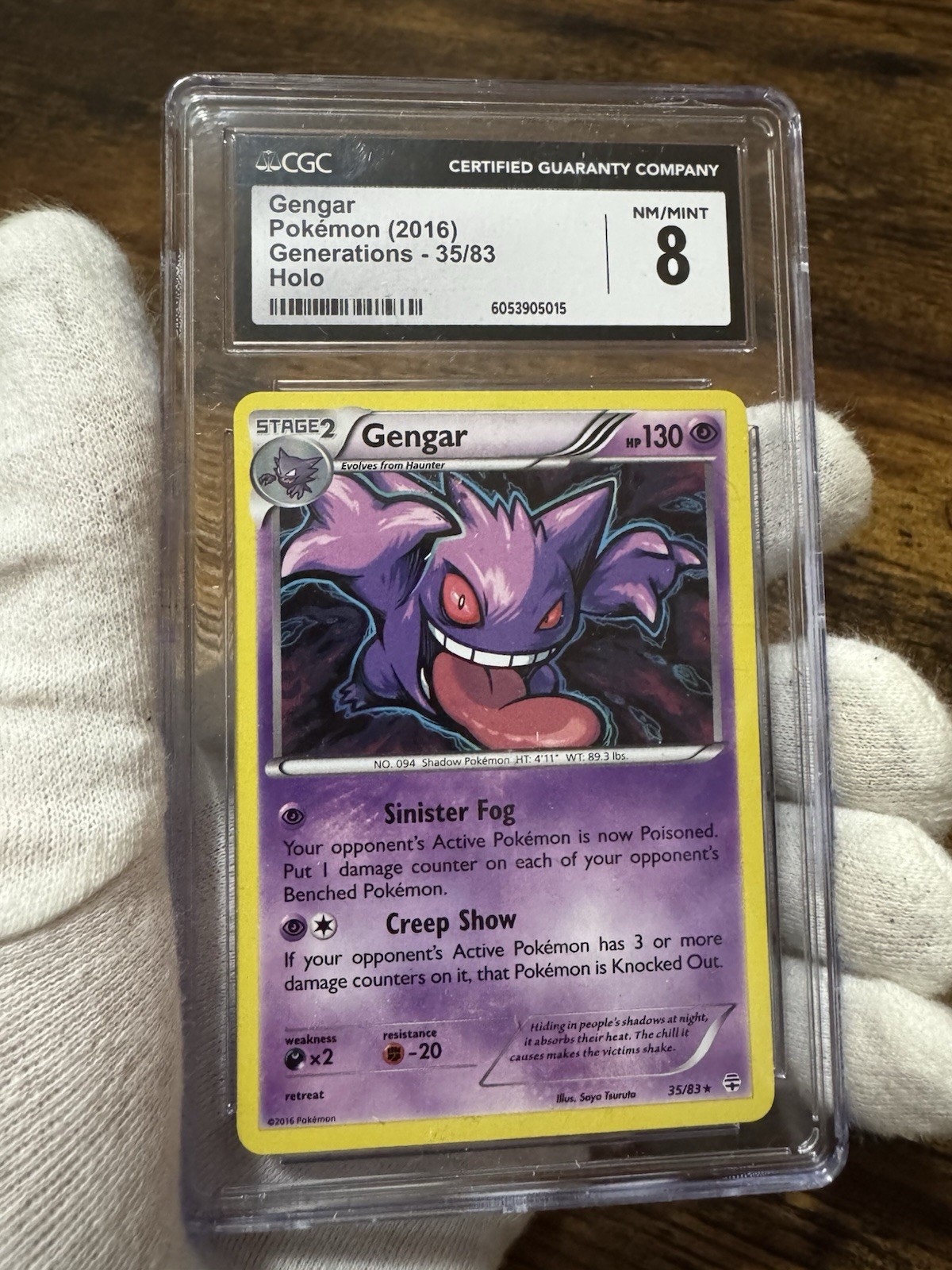 CGC 8 Gengar 2016 Generations 35/83 Holo Pokemon Card Graded TCG PSA Near Mint