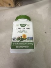 1 BOTTLE Nature's Way Dandelion Root Vegan Capsules 100 CAPSULES 1575 MG 12/27