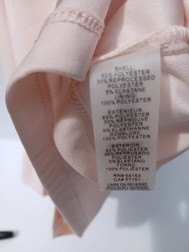 Tommy Hilfiger Scuba Sheath Dress With Flutter Sleeves Light Pink Size 14 - Image 4 of 4