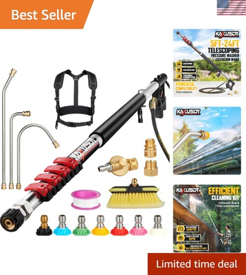 #ad 7 Spray Nozzles Telescoping Pressure Washer Wand 24FT for All Cleaning Needs $307.49