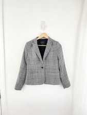 Banana Republic Classic Fit Wool Black Houndstooth Blazer Jacket Women  s Size 4