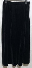 Talbots A-Line Velvet Maxi Skirt 8 Blk 28"W Elastic whimsy Gothic Dark Fairy
