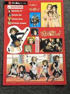 Very RARE! K-on! Stickers Yui Mio Ritsu Tsumugi Original Official  Japan +TN