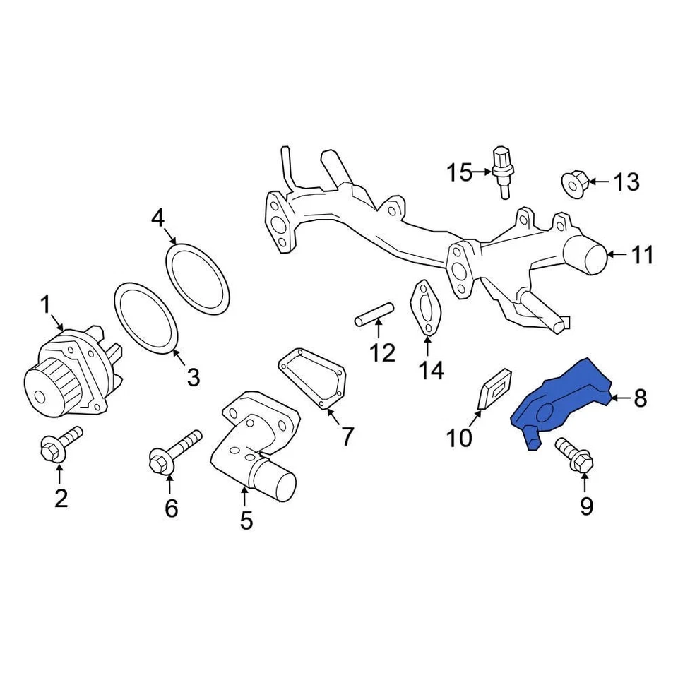 For Nissan Maxima 2009-2023 Nissan 14075JA10A Engine Coolant Pipe Foto 2 de 4