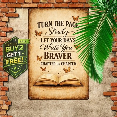 Life Is Like A Book Inspirational Metal Sign 8x12 Vintage Wall Art Plaque