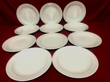 Adams Real English Ironstone Set Of 11 White Ribbed Bread Plates 6" England