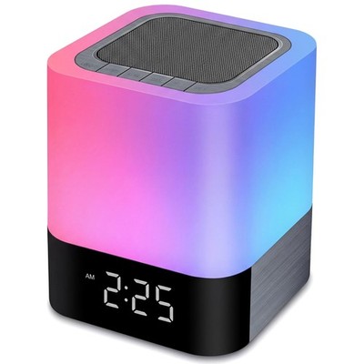 Gallstep Night Lights Bluetooth Speaker, Alarm Clock black or silver