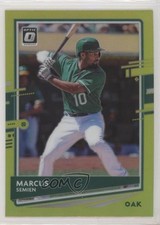 2020 Panini Donruss Optic Retail Lime Green Prizm Marcus Semien #117 v1i