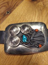 Stunning Turquoise, Coral And Buffalo Nickel Concho Belt Adjustable Size