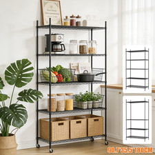 4/5 Tier Metal Storage Shelf Unit Wire Shelving Rack Stand Kitchen Office Garage