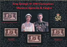 DISPLAY OF KING GEORGE VI CORONATION MOROCCO AGENCIES AND TANGIER 1937 MINT MM#2