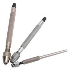 Silver Pin Vise Hand Drill Set Watch Repair Tool Accessory For Watchmakers