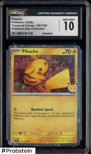 2026 Pokemon TEF EN Pokemon Day Collection #051 Pikachu CGC 10 GEM MINT