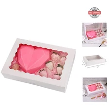 Durable 20-Pc Bakery Gift Boxes with Clear Window - Ideal for Pastries & Donuts