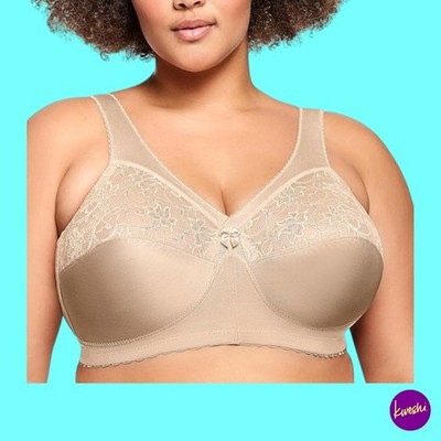 GLAMORISE Damen Vollfigur Stütz BH, Beige, UK 46B | EU 105B | US 46B