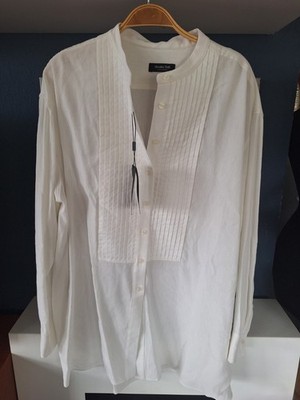MASSIMO DUTTI, Top, Bluse, Tunika, Hemd, M 38,40, ivory, biesen, Neu