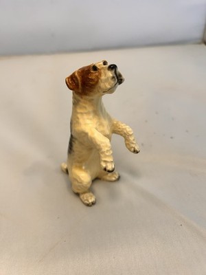 Vintage 1940's Wire Fox Terrier Sitting Up Figurine by Mortens Studio Perfect