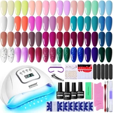 Gel Nail Polish Kit with U V Light 32 Colors Gel Polish Set Soak off Nail Kit Na