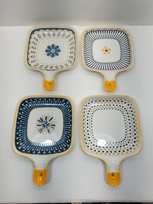 Keyiyijia Handle Square Plate 4pcs Set Exquisite Pattern Tableware