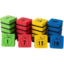 24-Pack Magnetic Whiteboard Eraser Numbered Student Dry Erase Marker Erasers 2"