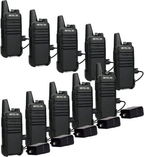 Walkie Talkies Long Range Two Way Radio Retevis RT22 VOX For School/Store 10Pack - Zdjęcie 1 z 13