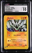 CGC 10 GEM MINT Rhyhorn 91/144 Reverse Holo 2003 Pokemon Skyridge Pop 13 on eBay