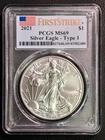 2021 SILVER EAGLE. TYPE ONE. PCGS CERTIFIED MS69. CERT. #41982480
