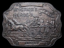 KJ21143 VINTAGE 1970s  AMERICA'S HEROE'S - BOSTON FIRE DEPT.  BELT BUCKLE