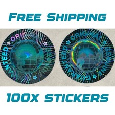 100x Hologram Authentic Warranty Void Protection Stickers - Blue Holographic