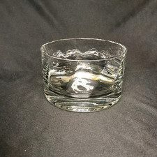 KROSNO Poland Clear Heavy Glass Candy Dish Bowl 5-1/8" x 3-1/8" Swirl Design