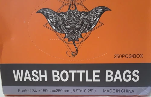 EMALLA Tattoo Wash Bottle Bags Covers Sleeves 250 pcs ~ New Sealed image 5