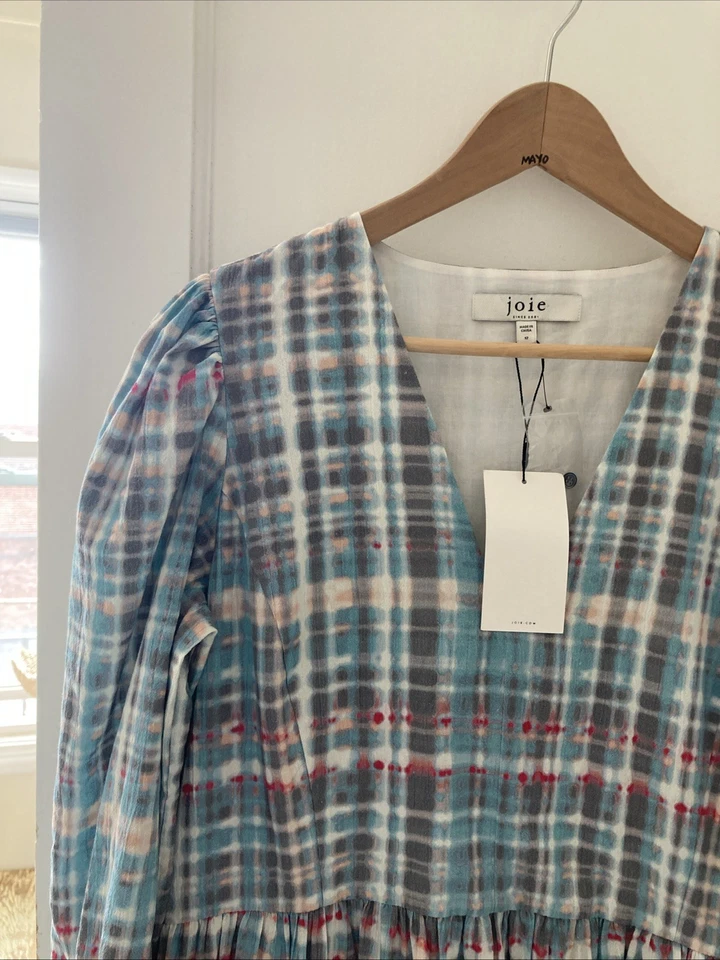 JOIE Blue NWT Maxi Dress Cotton With pockets And lined bodice Size 12 - Image 3 of 4