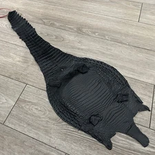 Black Genuine Belly Nile Crocodile Hide Leather Skin Gator Croc Scrap 3243