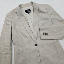 J.Crew Parke Blazer Women 4 Oatmeal Beige Linen Blend Professional Preppy READ