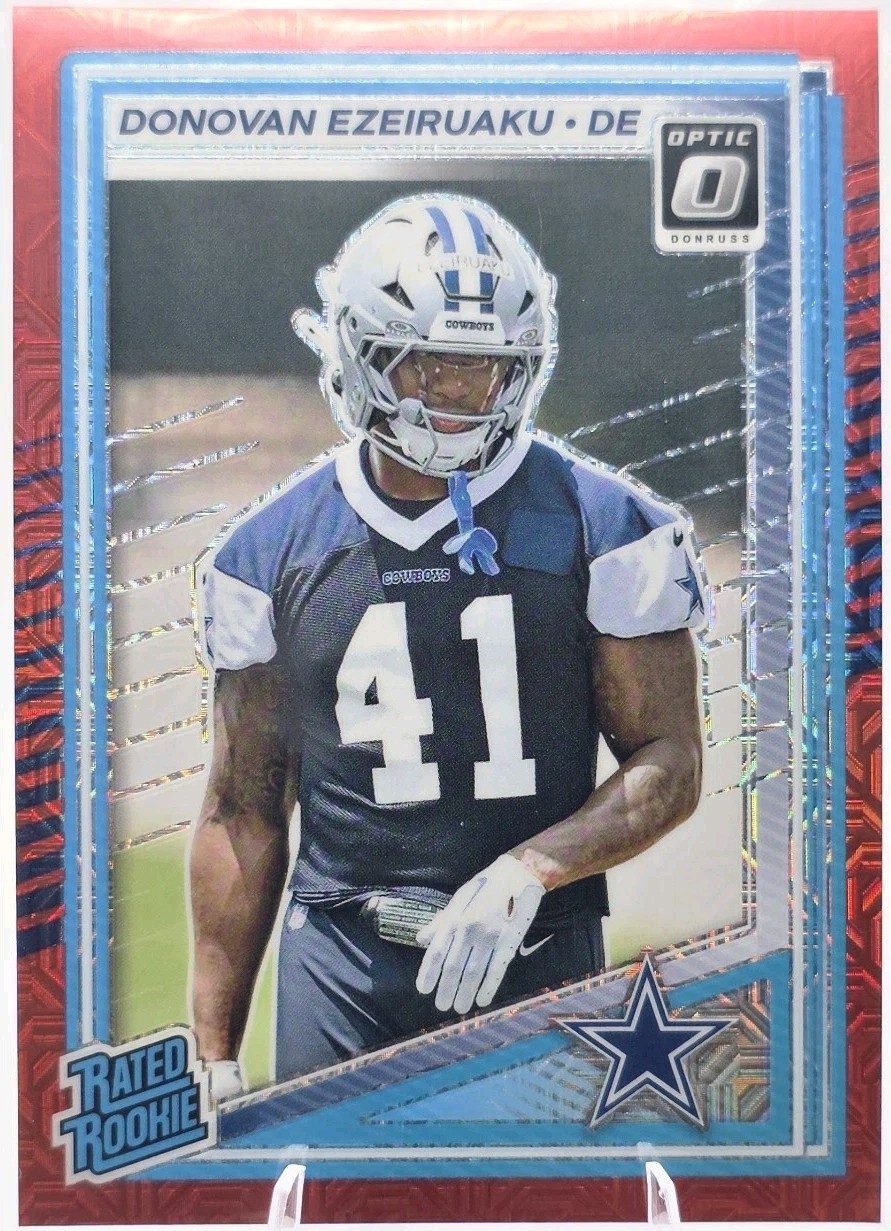 2025 Panini Donruss Optic - Rated Rookie Donovan Ezeiruaku #230 Red Mojo