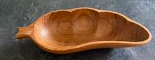 Lovely Vintage Wooden Leaf dish Peanuts Etc