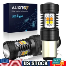 US LED Turn Signal Light Blinker Bulb 1157 2357 Switchback White Amber W Canbus