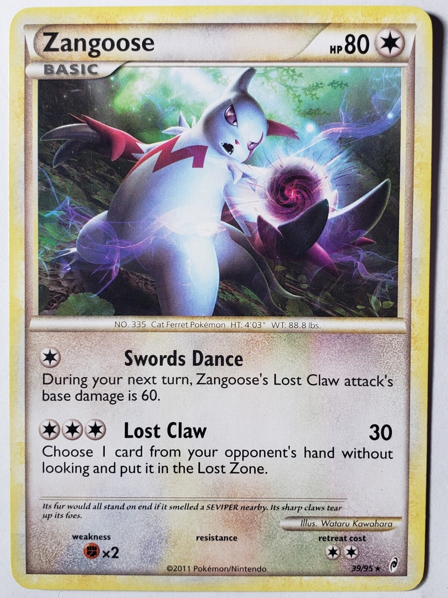 Zangoose 39/95 LP - RARE Call Of Legends Pokemon Card - $2