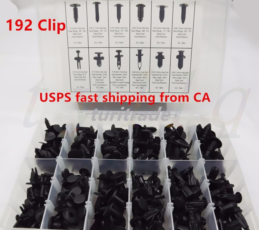 Kit De 210 Clips De Fixation Pour Voiture - Compatible Mercedes, Jeep, Honda, Toyota, BMW, Ford… Avec Boîte De Rangement