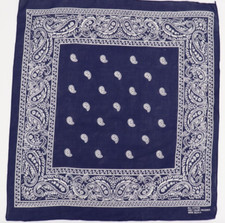 Vintage Fast Color Cotton RN 13960 Blue Bandana Made In The USA