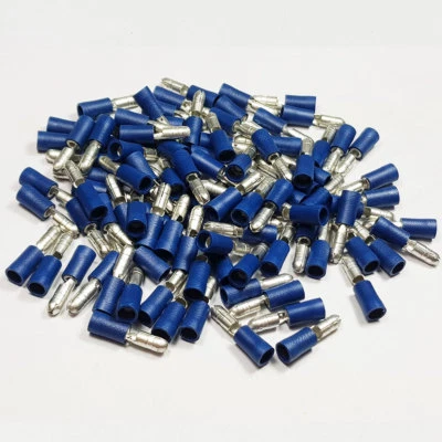 Insulated Male Blue Bullet Terminal Connector Terminals Crimp Electrical
