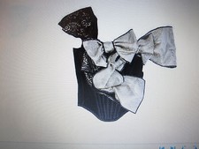 NWT $2,100 D&G DOLCE & GABBANA Runway Bow-detailed satin corset, s. EUR44 / US10