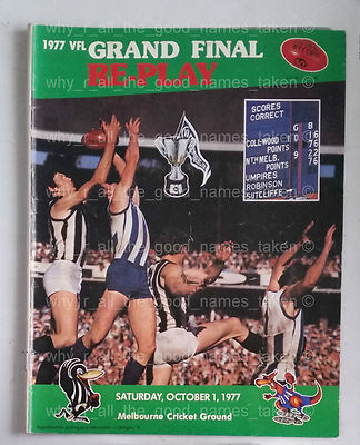 VFL Football Record 1977 GRAND FINAL Replay N MELB KANGAROOS