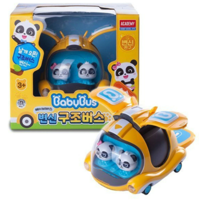 Babybus Panda Transforming Bus Car Airplane Pull Back Toys Kids