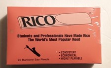 RICO BARITONE SAX REEDS, SEALED BOX OF 25, 2