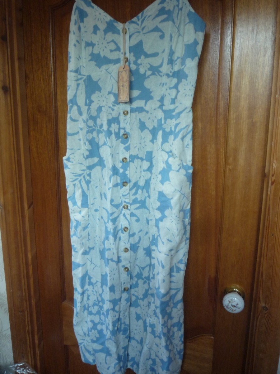 Fat Face Corey Linen Blend Print Maxi Sun Dress BNWT Size UK