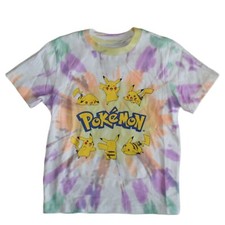 Pokemon Pikachu Tie Dye Graphic Print Boy's Short Sleeve T-Shirt - NWT